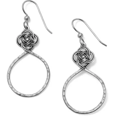 Brighton Interlok Petite Knot Circle Drop Silver Earrings