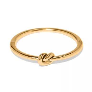 Brighton Interlok Single Knot Gold Hinged Bangle Bracelet
