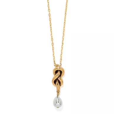 Brighton Interlok Single Knot Two Tone Drop Necklace