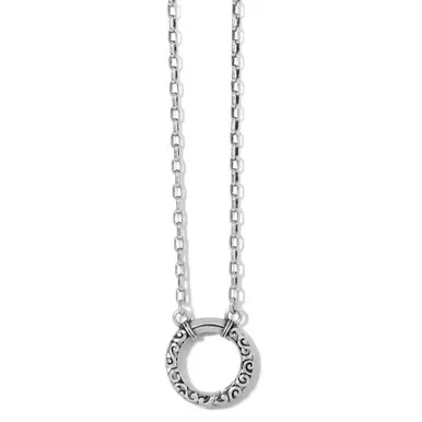 Brighton Mediterranean Charm Holder Long Silver Necklace
