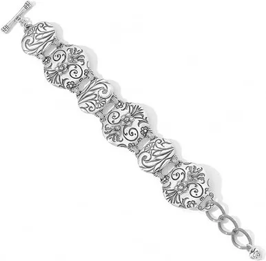 Brighton Prairie Rose Silver Link Bracelet