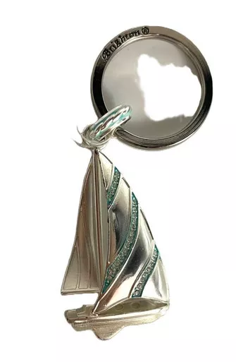 Brighton Silver Sailboat Key Ring