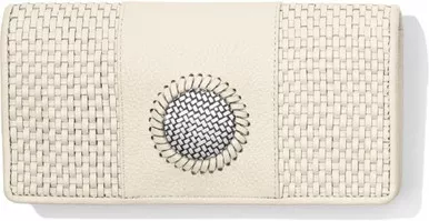 Brighton Talana Ivory Weaved Long Leather Wallet