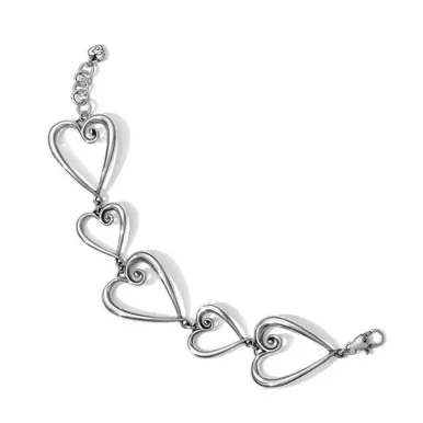 Brighton Whimsical Heart Silver Link Bracelet