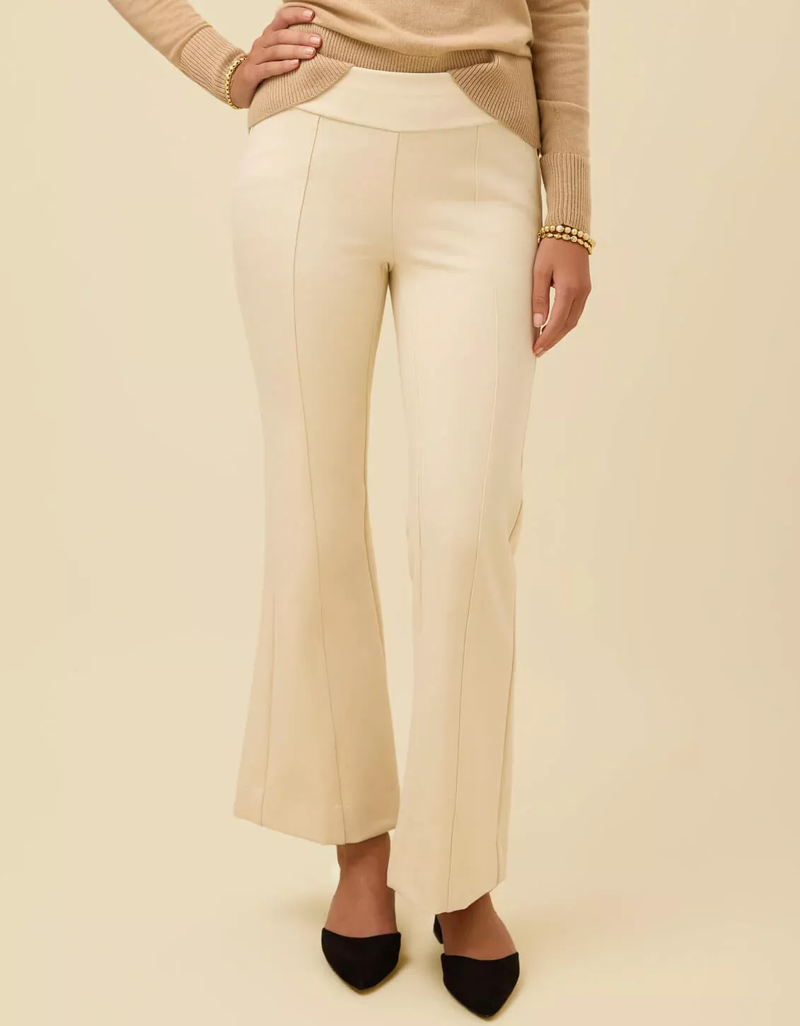 Brooke Pull-On Ponte Trouser Alabaster