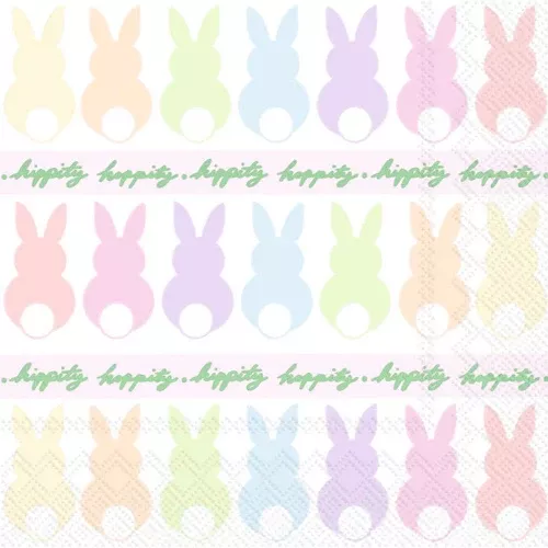 BUNNIES IN A ROW COCKTAIL NAPKIN