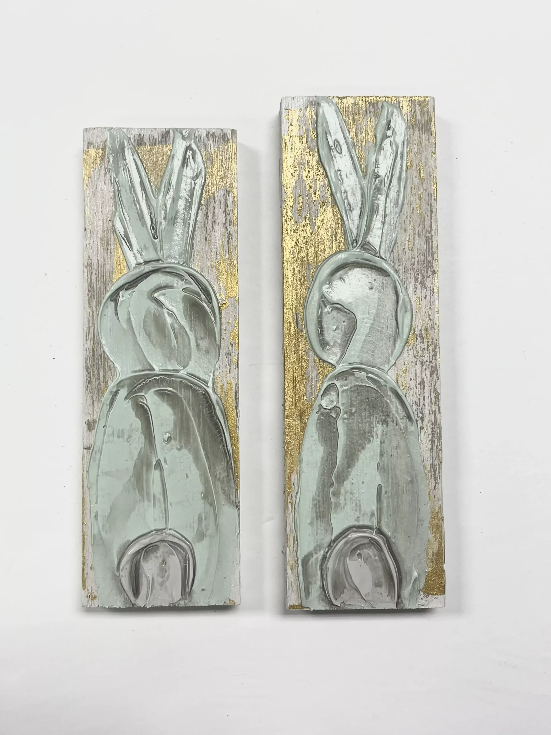BUNNIES WOOD BLOCK - TEAL