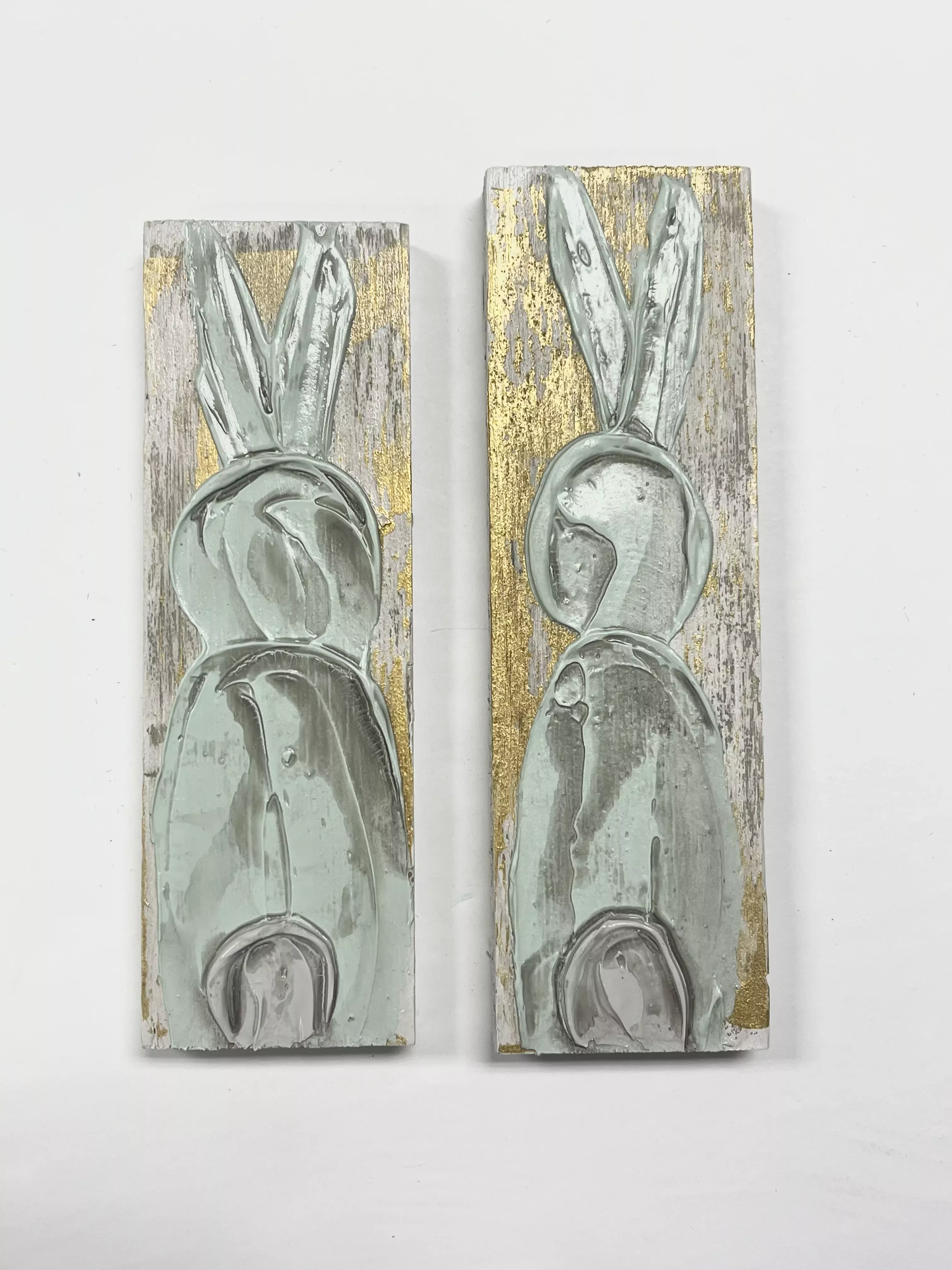 BUNNIES WOOD BLOCK - TEAL