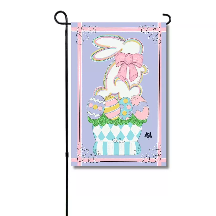 BUNNY TOPIARY GARDEN FLAG