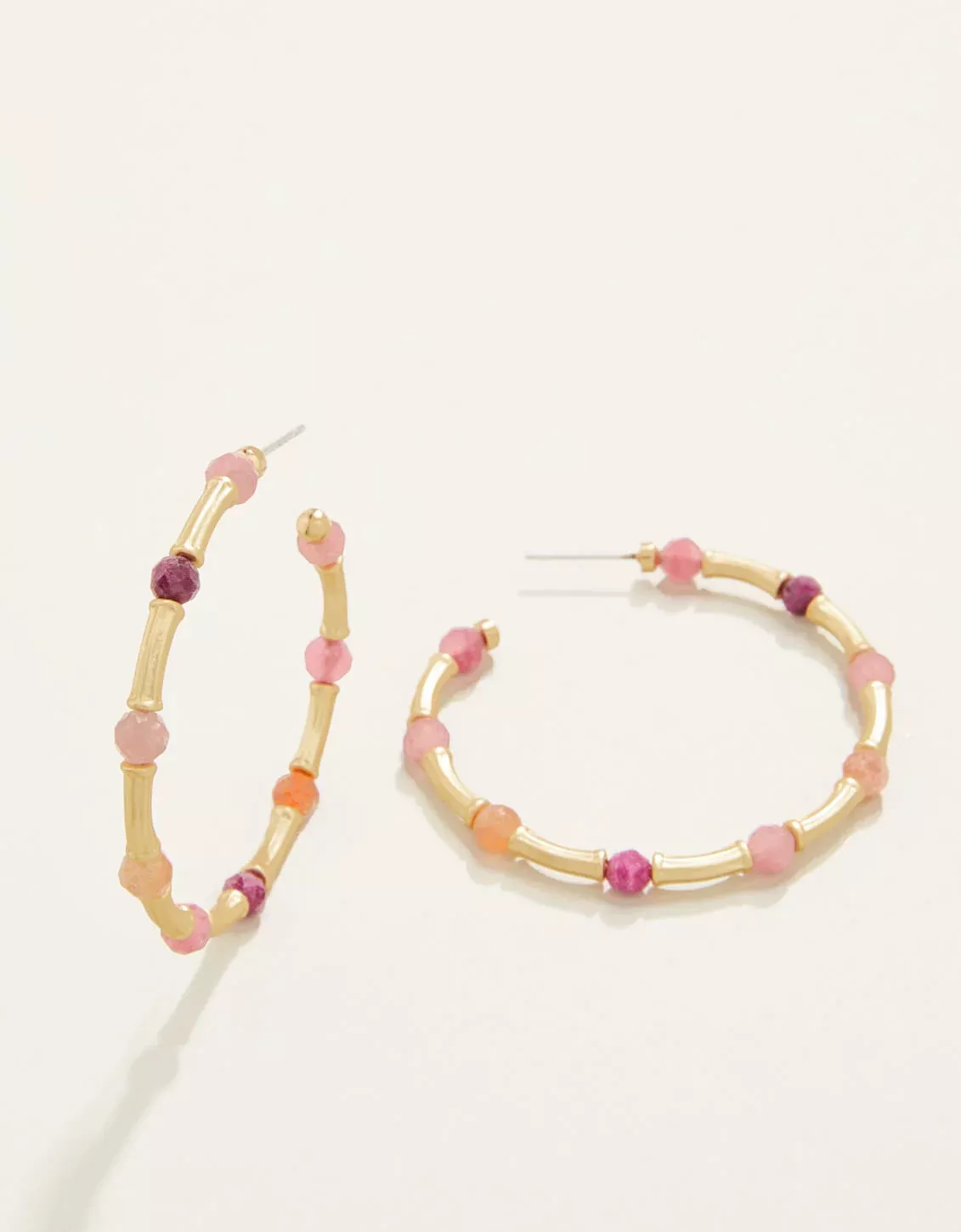 Calm Waters Hoop Earrings Ruby/Sun Stone