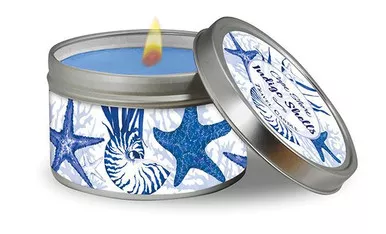 Cape Shore Indigo Shells Travel Candle