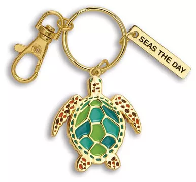 Cape Shore Seas The Day Turtle Key Chain Clip Ring