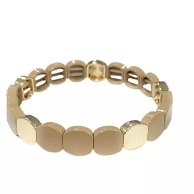 Caryn Lawn Round Enamel Bead Tile Stretch Bracelet