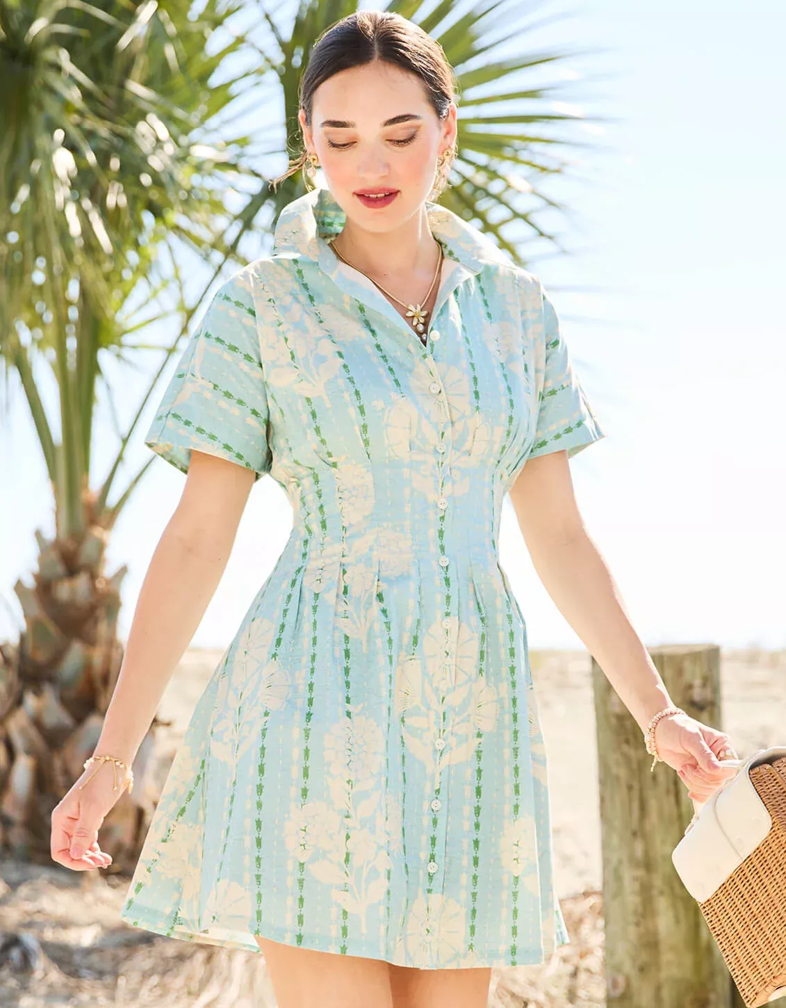 Cecily Shirt Dress Summer Trellis
