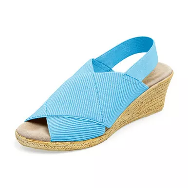 Charleston Shoe Elizabeth Solid Color Wedge Heel Sandal