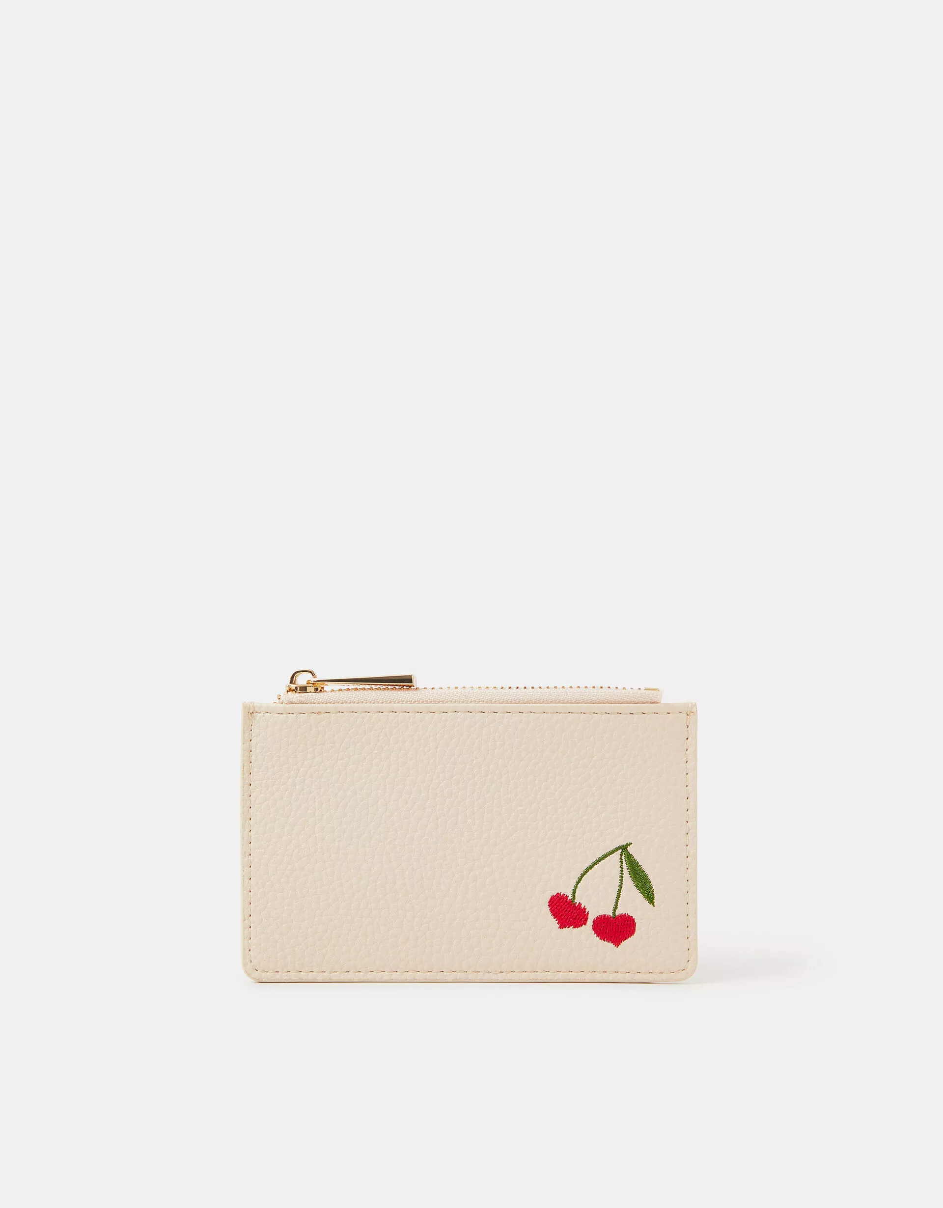 Cherry Embroidered Card Holder