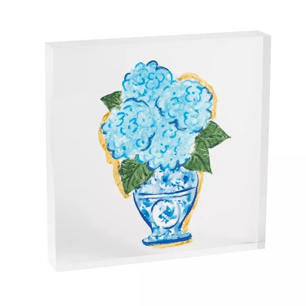 CHINOISERIE HYDRANGEA ACRYLIC PLAQUE