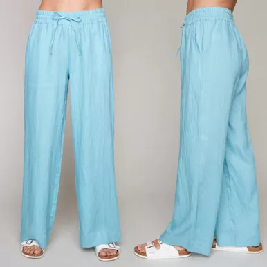 Claire Desjardins Basic Linen Wide Leg Pull On Pant