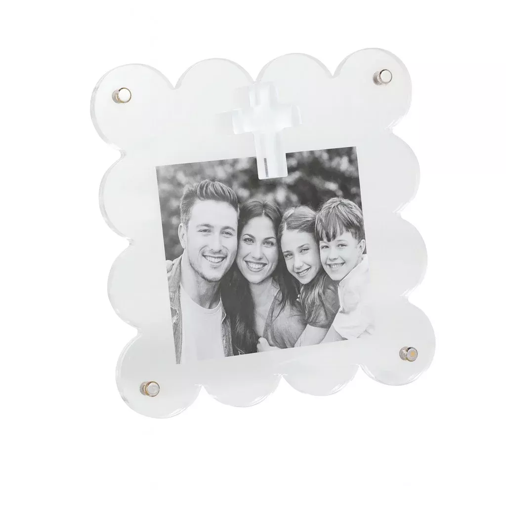 CLEAR ACRYLIC CROSS SCALLOP FRAME
