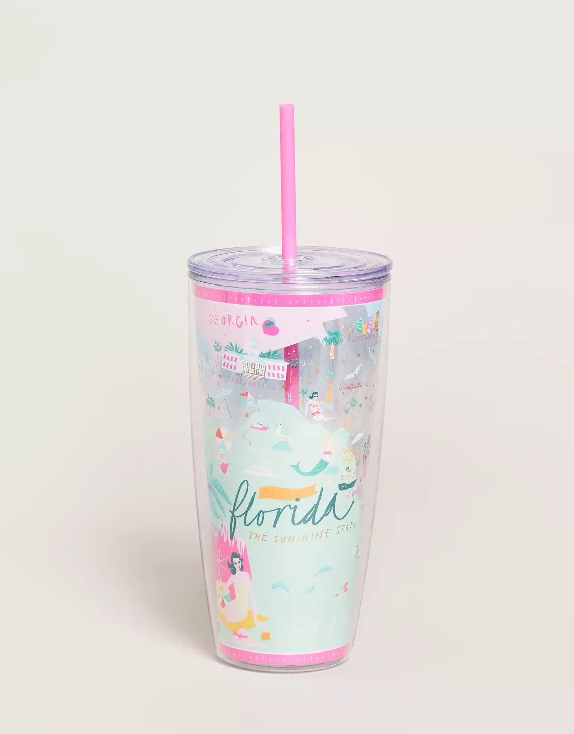 Clear Drink Tumbler 24 oz. Florida