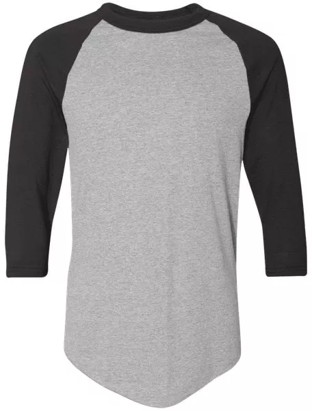 Colorblock 4420- Athletic Heather/Black- Raglan Jersey