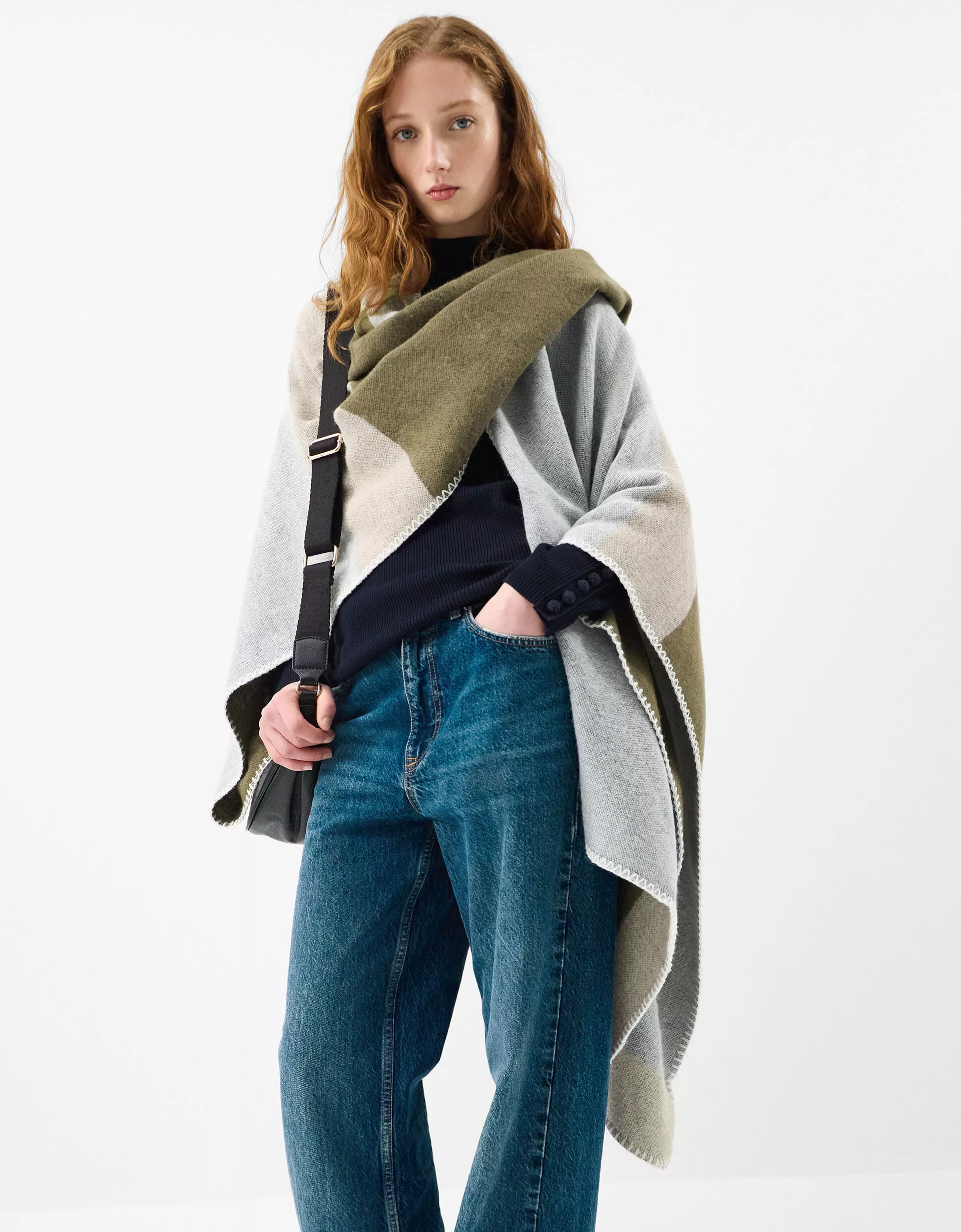 Colourblock Poncho