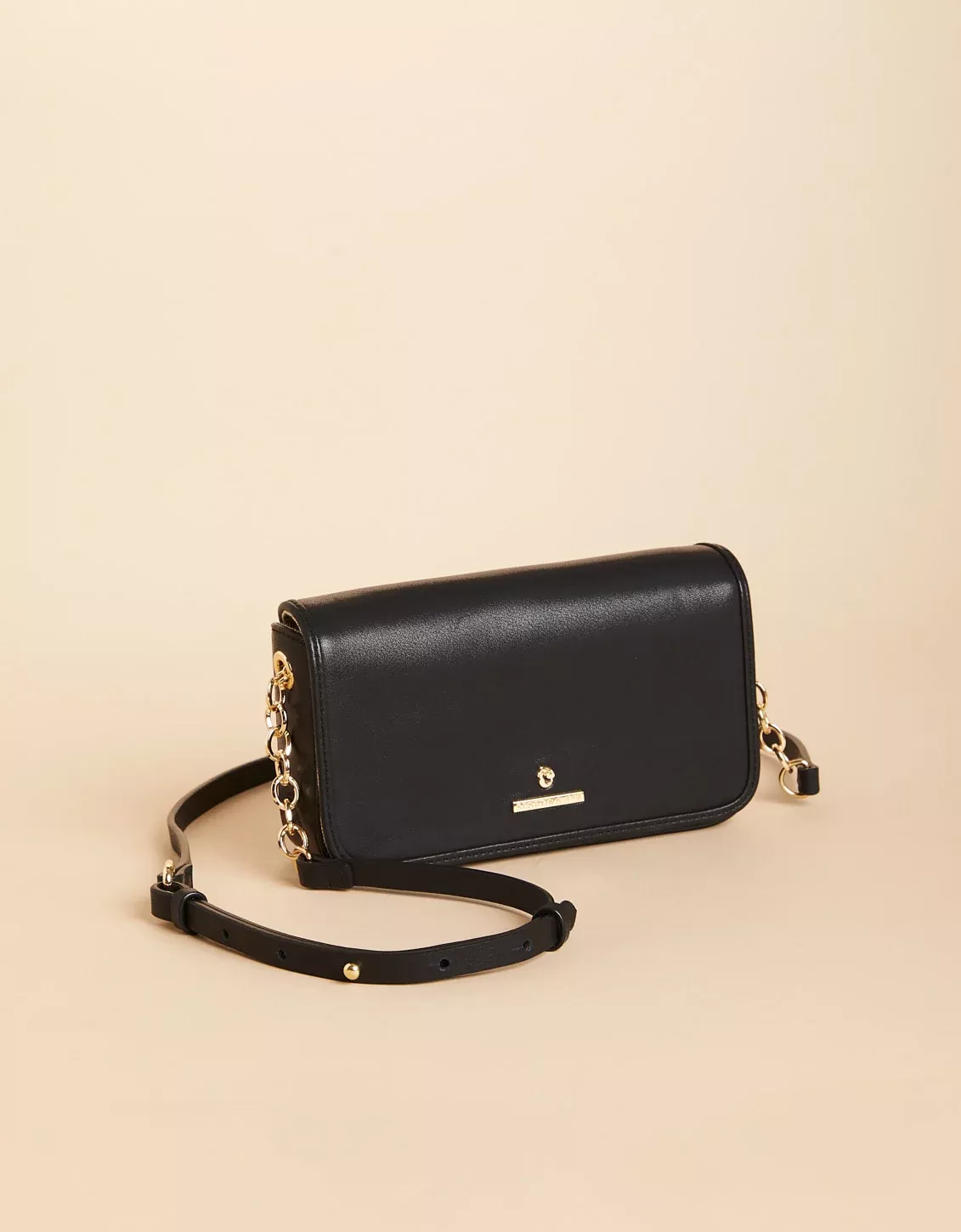 Crew Crossbody Black Calf Leather