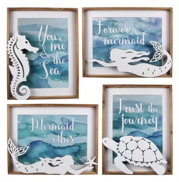 Cutout Wood Design Framed Themed Wall Art