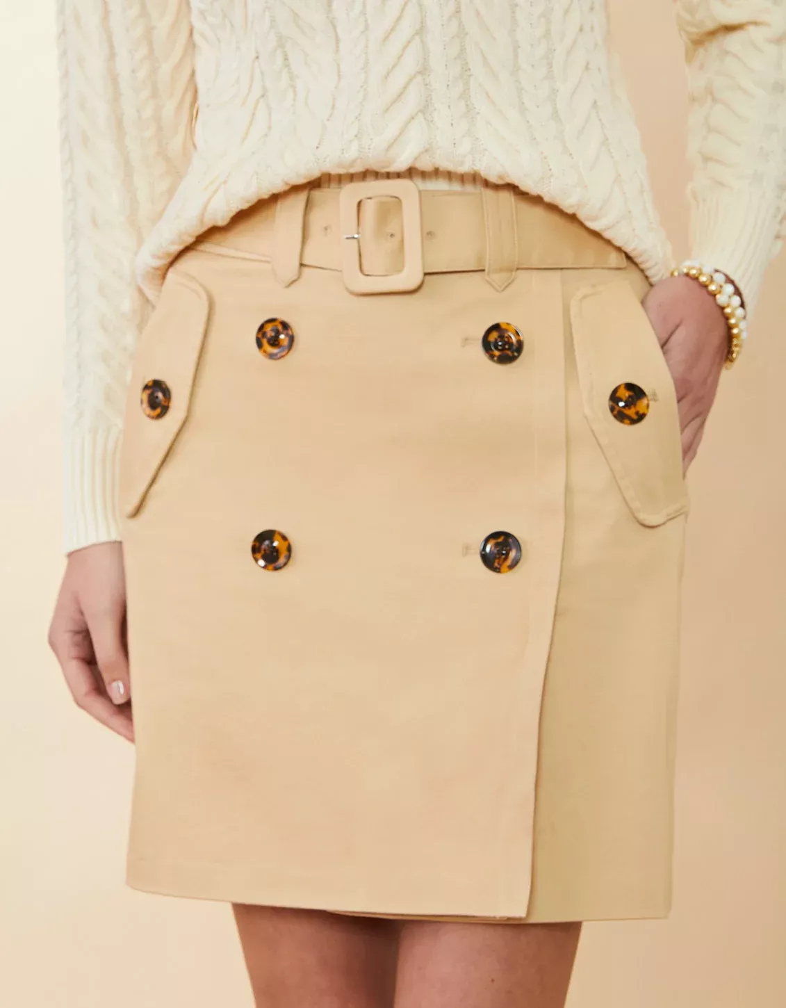 Danelle Twill Skort Khaki