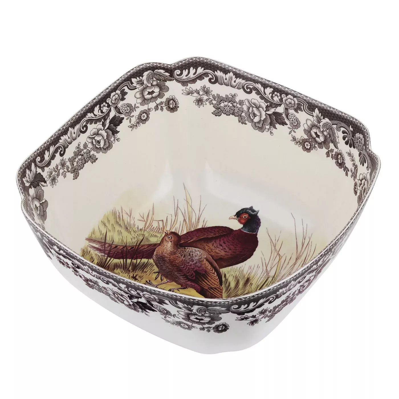 DEEP SQUARE SERVING BOWL PHEASANT