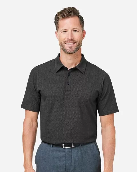 Devon & Jones DG101- Black/Graphite- Crownlux Performance Men's Geo Polo
