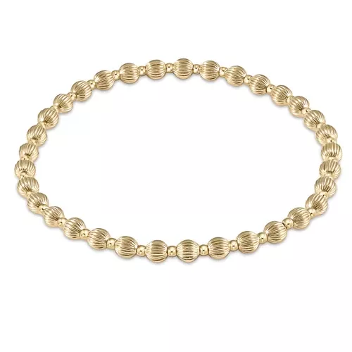 DIGNITY GRATEFUL PATTERN 4MM GOLD BEAD BRACELET