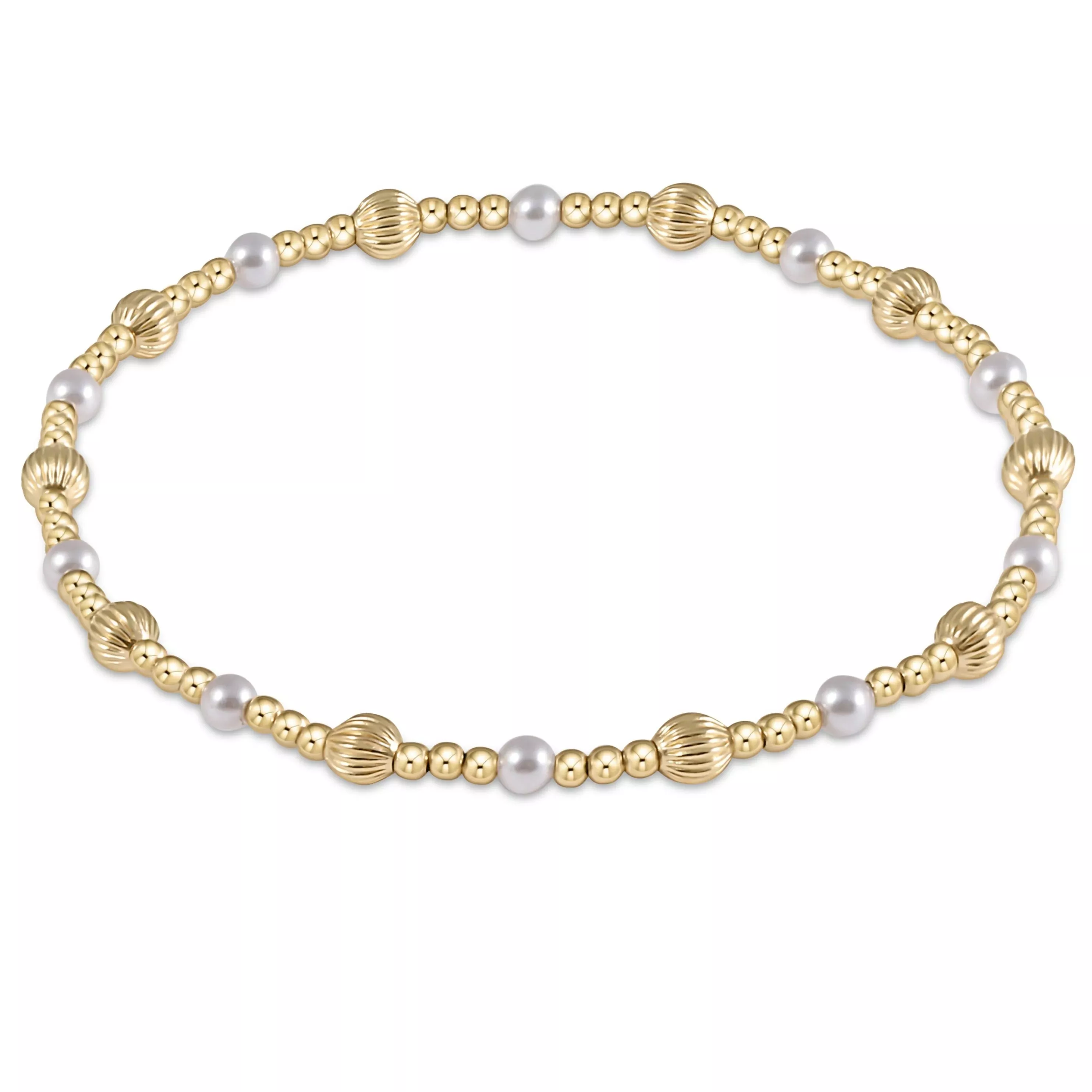 DIGNITY SINCERITY GOLD 4MM BRACELET - PEARL