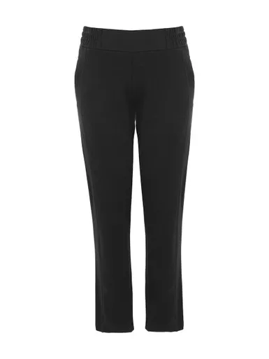 Dolcezza Black Thick Knit Pull On Travel Pants