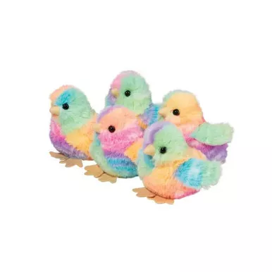 Douglas Neon Rainbow Stuffed Baby Chick