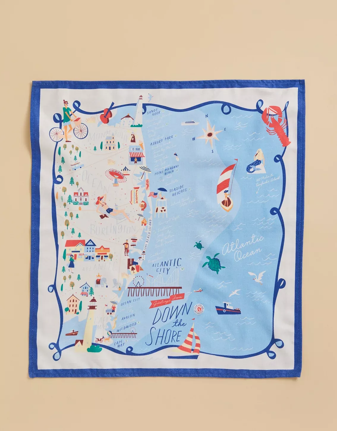Down the Shore Dish Towel