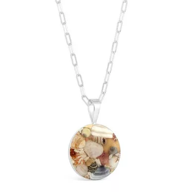 Dune Jewelry Marina Shell Scape Silver Necklace