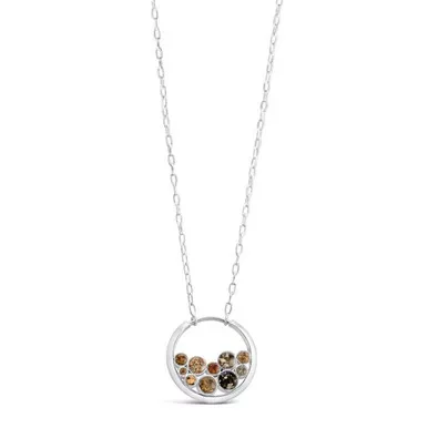 Dune Jewelry Multi Elements Bubble Silver Necklace