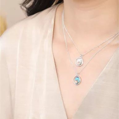 Dune Jewelry Ocean Wave Silver Necklace