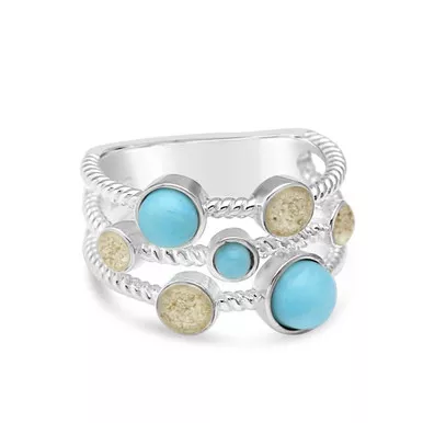Dune Jewelry Seven Bezel Silver Ring