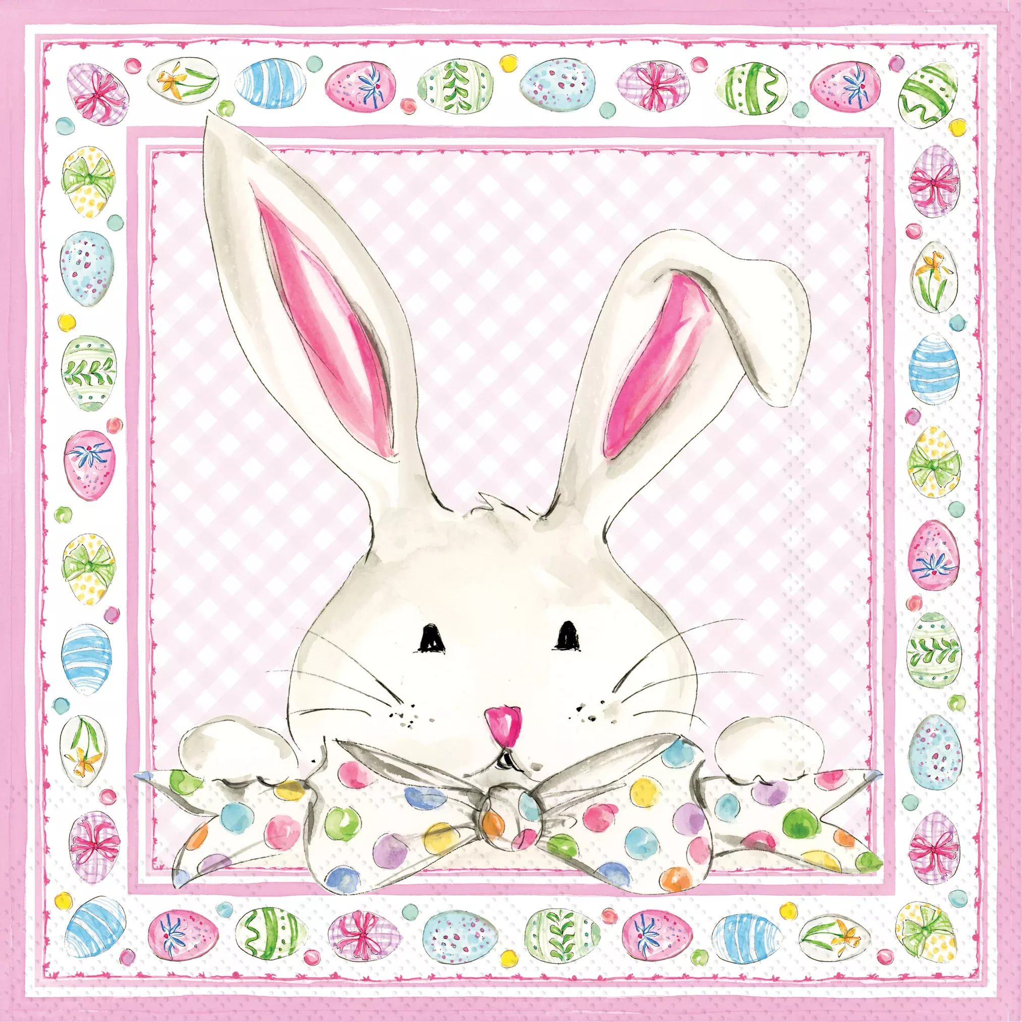 EASTER BUNNY FLORAL COCKTAIL NAPKIN