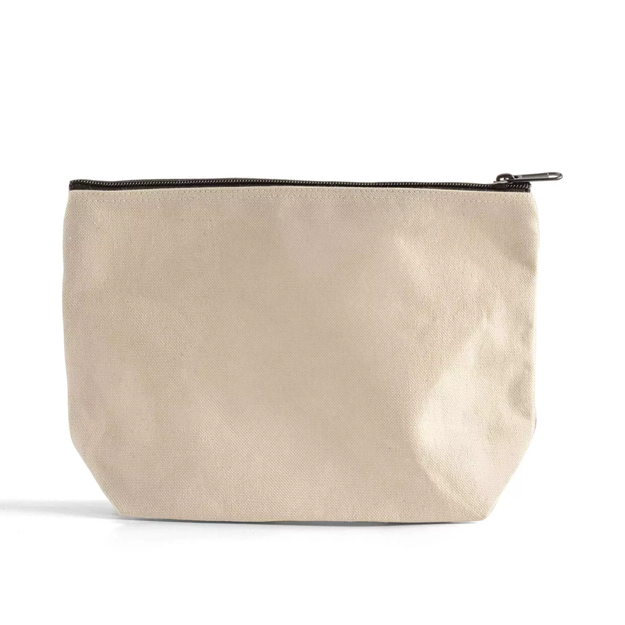 Eco Friendly Zippered Canvas Pouch Cosmetic Bag Large