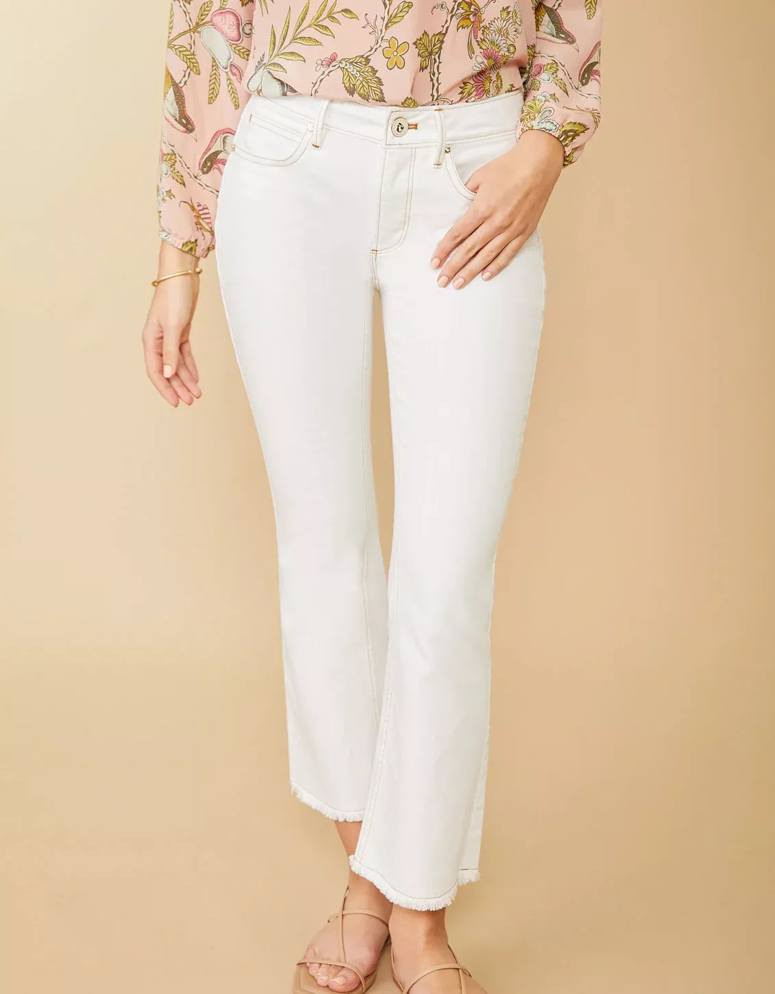 Ellington Kick Flare Jean Pearl White