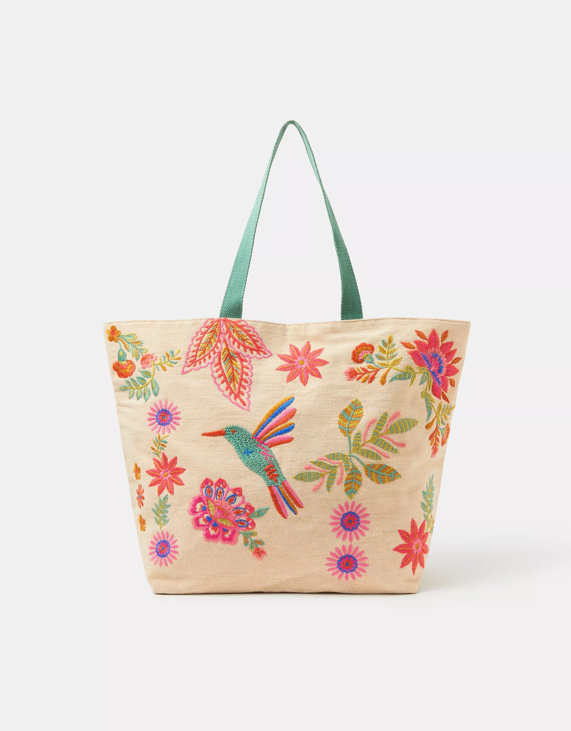 Embroidered Beach Tote Bag