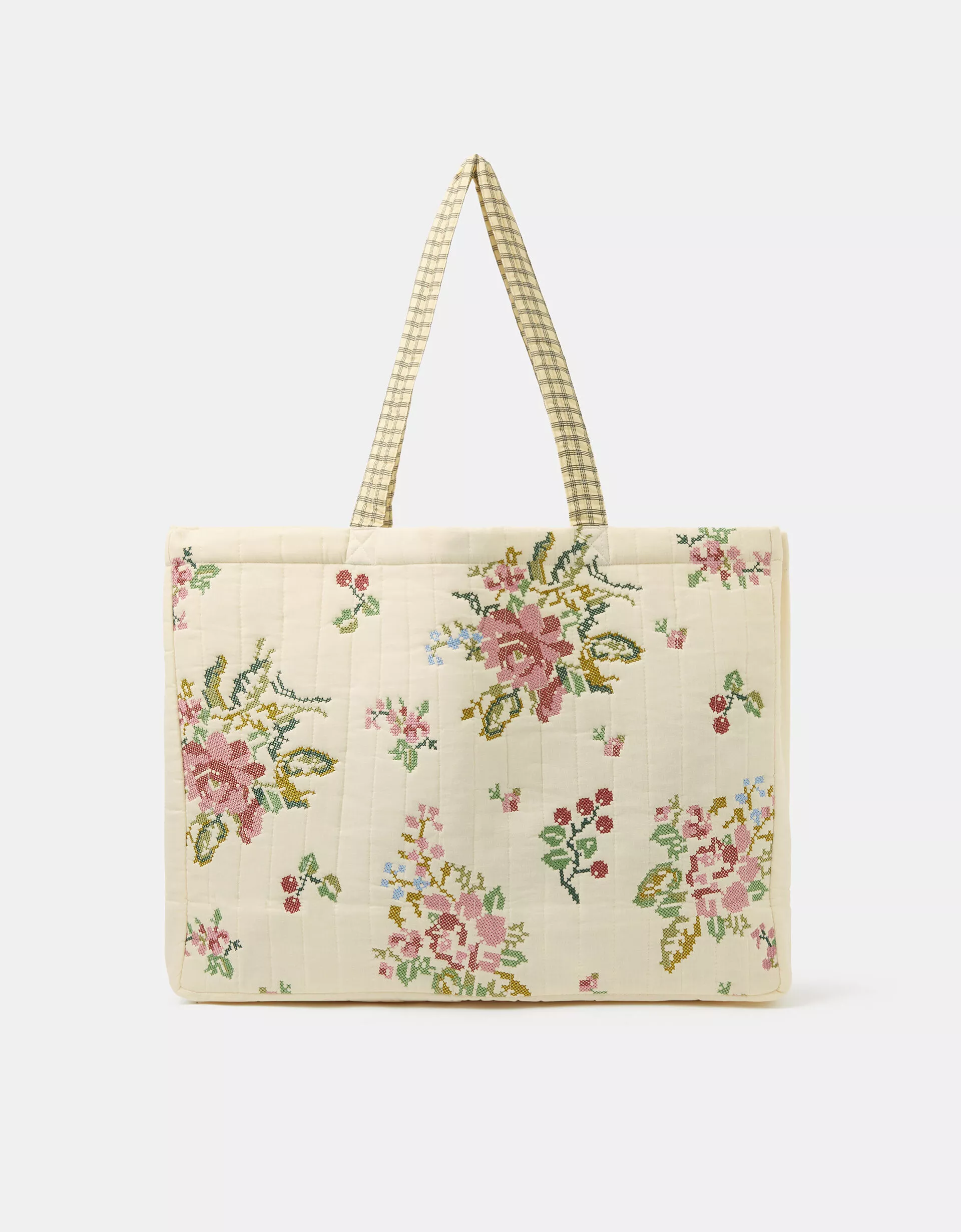 Embroidered Quilted Shopper Bag