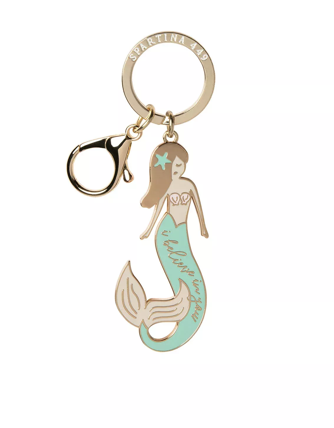 Enamel Keychain Mermaid/Sea Foam