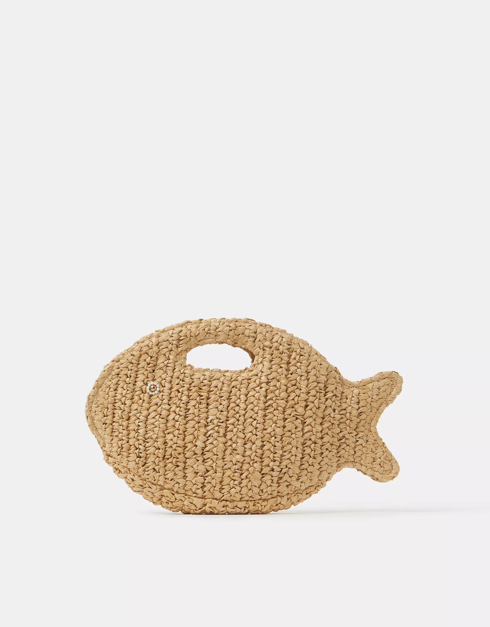 Fish Raffia Clutch Bag