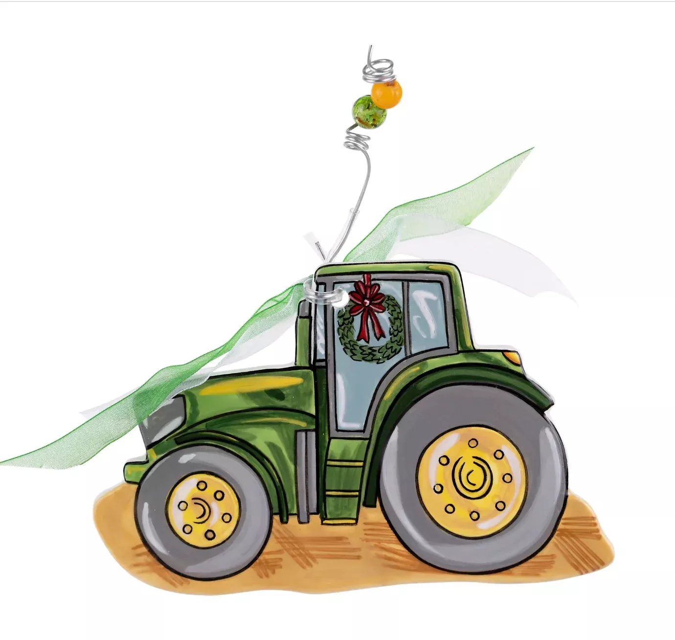 FLAT GREEN TRACTOR ORNAMENT