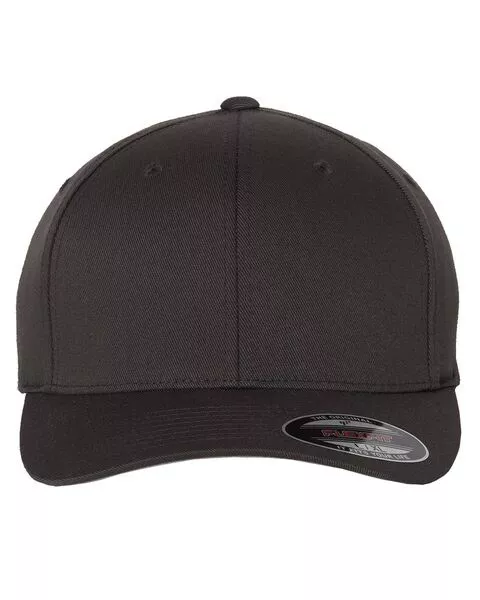 Flexfit FF6277- White- Baseball Hat Premium Cotton Blend Fitted with Structured Mid-Profile Design