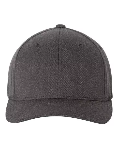Flexfit FF6477- Black- Premium Wool Blend Structured Fitted Cap with Permacurv Visor